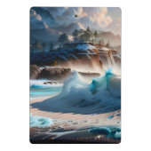 Strandfront Ocean Waves Landschaft 1 Mini Klemmbrett (Rückseite)