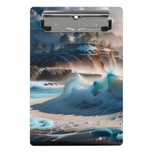 Strandfront Ocean Waves Landschaft 1 Mini Klemmbrett