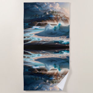 Strandfront Ocean Waves Landschaft 1 Strandtuch
