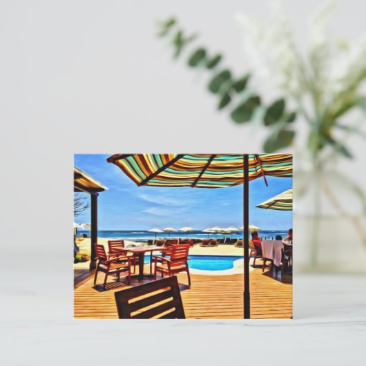 Strandfront Postkarte (Stehend Vorderseite)