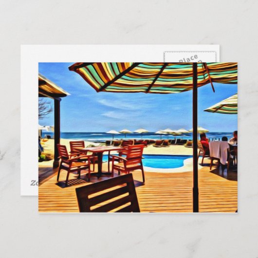 Strandfront Postkarte (Vorne/Hinten)