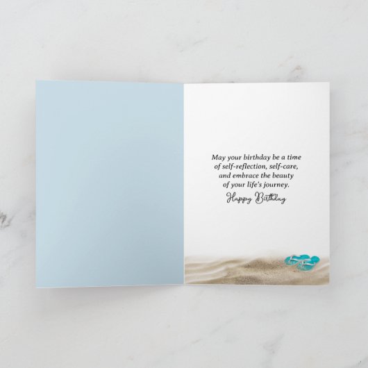 Strandfußabdrücke in Sand Dune Karte (Innenseite)