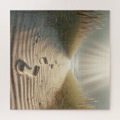 Strandfußabdrücke in Sand Puzzle (Horizontal)