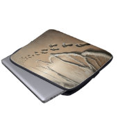 Strandfußabdrücke mit Frosch Laptopschutzhülle (Vorne Knopf)