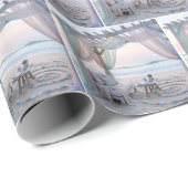 Strandgazebo mit schier Vorhängen Geschenkpapier (Rolleneckpunkt)
