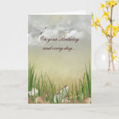 Strandgeburt mit Möwen Karte (Gelbe Blume)