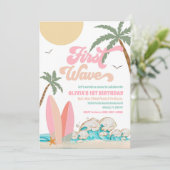Strandgeburtstagseinladung Einladung (Stehend Vorderseite)