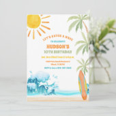 Strandgeburtstagseinladung Einladung (Stehend Vorderseite)