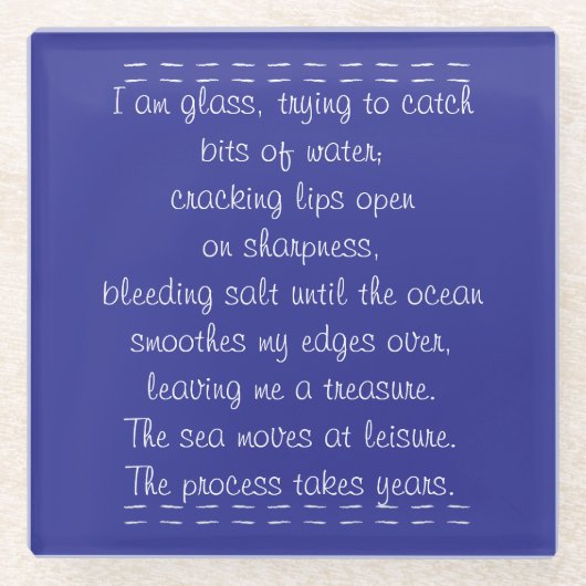 Strandgedichte Glasuntersetzer (Vorderseite)