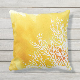 Strandgelbe Korallenriff im Sommer trendiger Stran Kissen Für Draußen