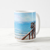 Strandgemälde aus Holz Kaffeetasse (VorderseiteRechts)