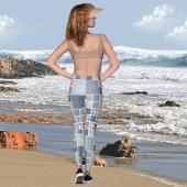 Strandgeometrisches Wasserfarbmuster Leggings