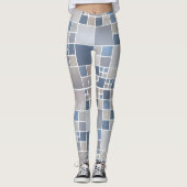 Strandgeometrisches Wasserfarbmuster Leggings (Vorderseite)