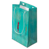 Strandgeschenktasche mit Küstenkunst Kleine Geschenktüte (Vorderseite Schrägansicht)