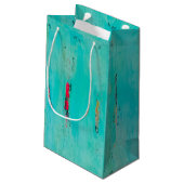 Strandgeschenktasche mit Küstenkunst Kleine Geschenktüte (Rückseite Schrägansicht)