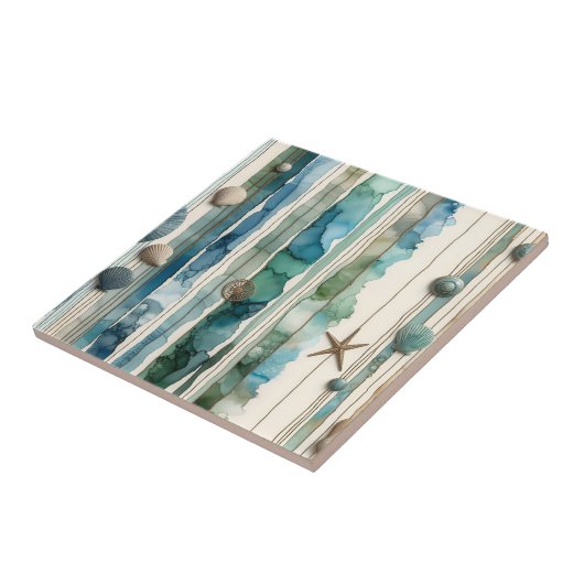 Strandgestaltung, Alkoholtupfer Kunst Fliese (Seite)