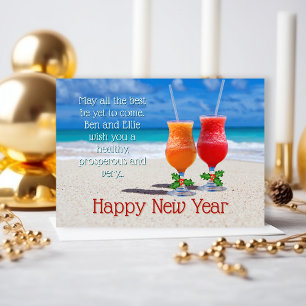 Strandgetränke Frohes Neujahrsgrüße Karten