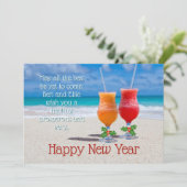 Strandgetränke Frohes Neujahrsgrüße Karten (Stehend Vorderseite)