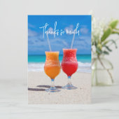 Strandgetränke Vielen Dank für Ihre Hochzeitskarte Einladung (Stehend Vorderseite)