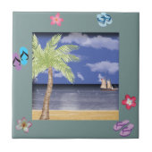 Strandgezeichnete Tile Fliese (Vorderseite)