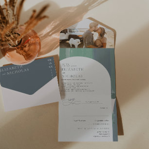 Strandglas   Boho-Hochzeit All In One Einladung