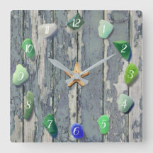 Strandglass Küstendekoration Driftwood Blue Green