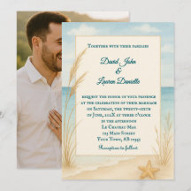 Strandglück Foto-Hochzeitseinladung