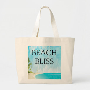 Strandglück-Küsten-Ozean-Szene-Canvas-Tasche Jumbo Stoffbeutel