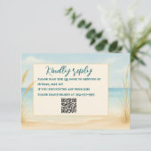 Strandglück QR-Code-RSVP-Karte (Stehend Vorderseite)