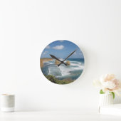Strandglühen Runde Wanduhr (Zuhause)