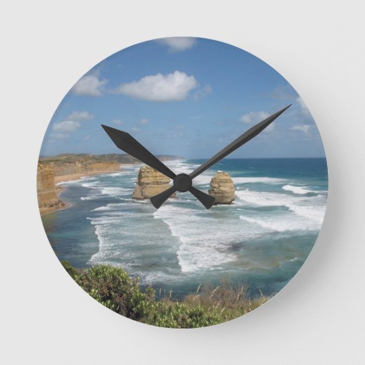 Strandglühen Runde Wanduhr (Vorderseite)