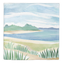 Strandgrasbucht | Wasserfarbe Ozean Küstenmeer