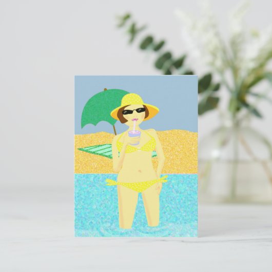 Strandgruß Postkarte (Stehend Vorderseite)