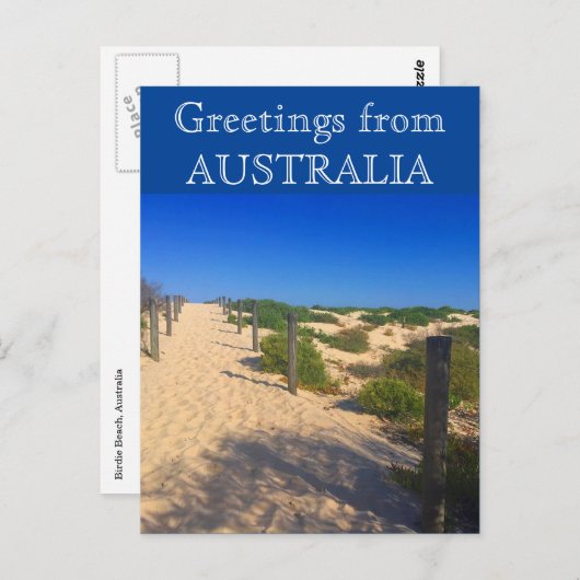 Strandgrüße australia postkarte (Vorne/Hinten)