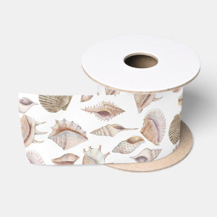 Strandgut-Muscheln in neutralen Farben Satinband
