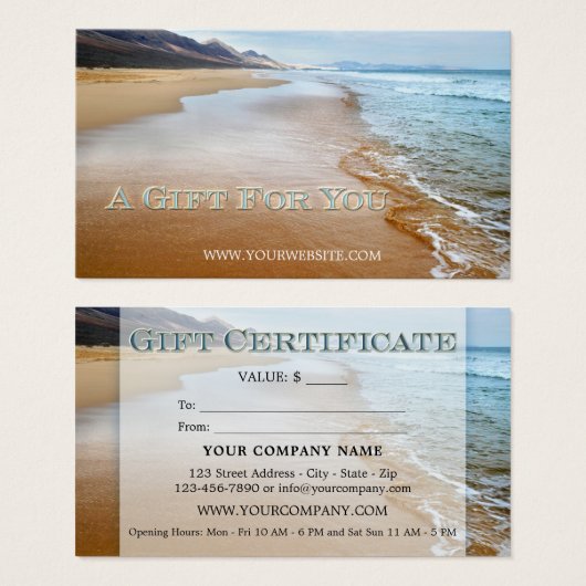 Strandgutschein (Vorne & Hinten)