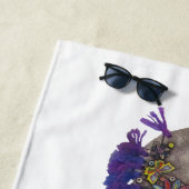 Strandhandtuch - Familie der Lila Fische (Beispiel)