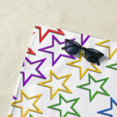 Strandhandtuch - Farbige Sterne in Reihen (Beispiel)