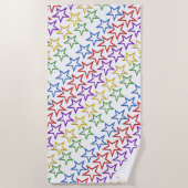 Strandhandtuch - Farbige Sterne in Reihen (Vorderseite)