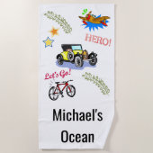 Strandhandtuch Hero Fahrrad Flugzeug (Vorderseite)