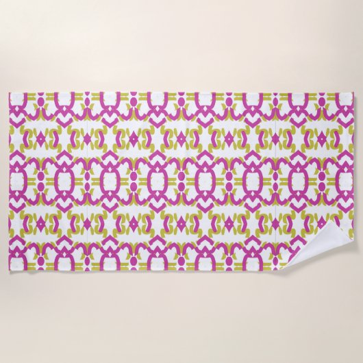 Strandhandtuch, klassisches Multicolor-Stoffmuster Strandtuch (Vorderseite)