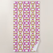 Strandhandtuch, klassisches Multicolor-Stoffmuster Strandtuch (Vorderseite)