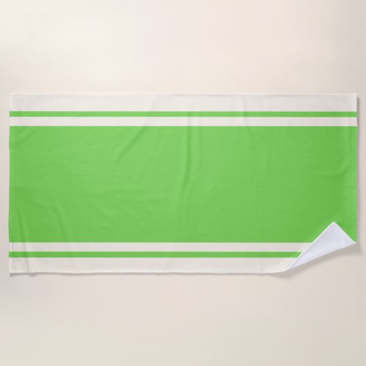 Strandhandtuch Küstenstreifen - Limette & Creme (Vorderseite)