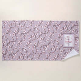 Strandhandtuch mit Blumenmuster - Personalisierter