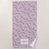 Strandhandtuch mit Blumenmuster - Personalisierter (Vorderseite)