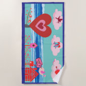 Strandhandtuch mit Liebe Cupid Landschaft (Vorderseite)