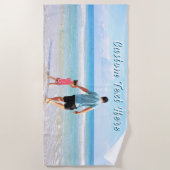 Strandhandtuch mit personalisiertem Text hochladen (Vorderseite)