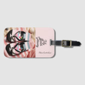 Strandhandtuch mit Streifen Flip Flops Gepäckanhänger (Vorderseite (Horizontal))