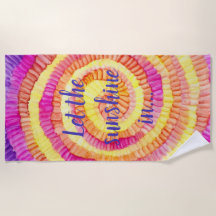 Strandhandtuch Pinwheel Gelb, Rosa, Orange