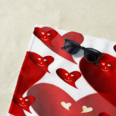 Strandhandtuch rot lustige Herzen (Beispiel)